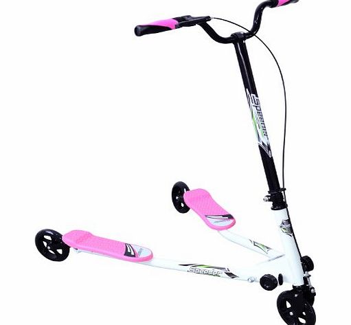 Homcom Kids 3 Wheels Foldable Speeder Push Scooter Tri Slider Pink Large Type for Age 7 