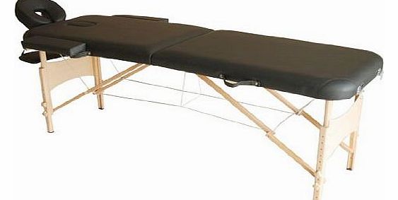 Homcom Lightweight 2 Section Folding Massage Table - Black