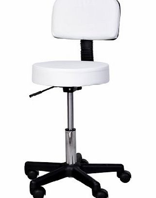 Homcom Massage Beauty Salon Spa Stool Swivel Gas Lift Manicure Tattoo Stools Chair White