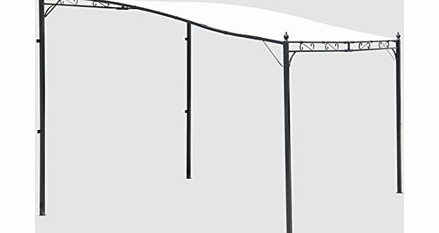 Homcom Outsunny 3m x 3m Deluxe Canopy Metal Wall Gazebo Awning Garden Marquee Shelter Door Porch