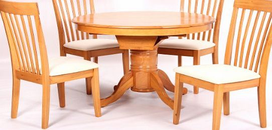 HGG 5pc Extending Dining Table Set with 4 x Dining Chairs - Table and 4 Chairs - Extending Table - 4 Seater Dining Set - COLOUR Light Oak