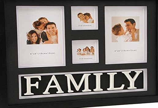 Home Photo Frame Display 4 Stylish Monochrome Design Christmas Gift Present Family One Size