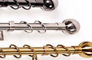 Home Treats Quality Metal Curtain Pole 28mm Thickness. Includes Finals amp; Fittings (120cm, Chrome)