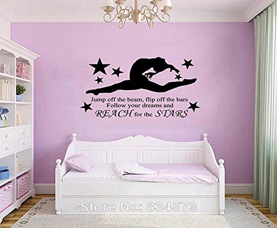 HomeDecor69 GYMNAST GYMNASTIC GIRLS Wall Art Sticker Decal Home DIY Decoration Decor Wall Mural Removable Bedroom Decal Stickers 57x97cm by HomeDecor69