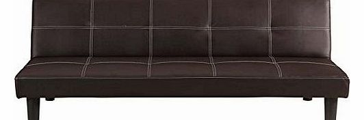 Faux Leather Sofa Bed Brown