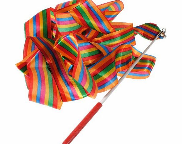 homeking 4m Gym Dance Ribbon Streamer Baton Twirling Rod Rhythmic Art Gymnastic,multicolour