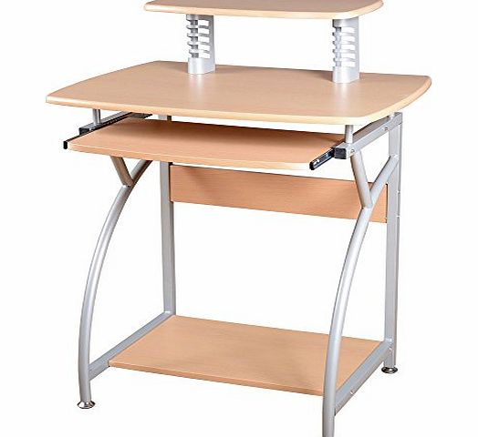 Chico Natural Wood And Silver Computer Desk - Office Furniture
