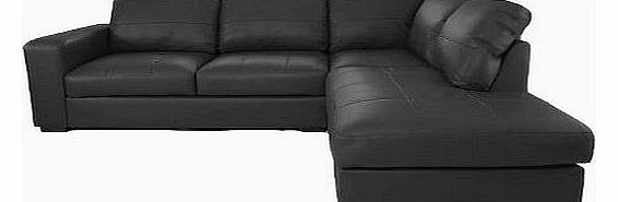 HOMES FURNITURE BRAND NEW WESTPOINT VENICE BIG CORNER SOFA FAUX LEATHER BLACK RIGHT HAND SIDE