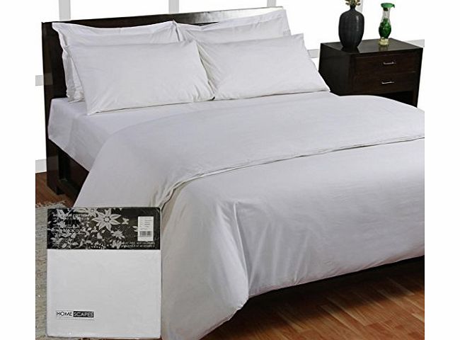 Homescapes - 200 Thread Count Ultrasoft - Plain White Duvet Cover - Single - Includes 1 Housewife Pillow case - 100 Egyptian Cotton Anti Dust Mite
