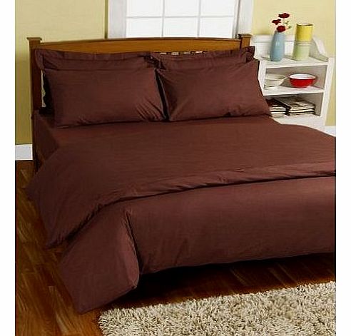 200 Thread Count Ultrasoft - Plain Chocolate Brown Duvet Cover - 1 Housewife Pillowcase included - Single - 100% Egyptian Cotton, Anti Dust Mite.