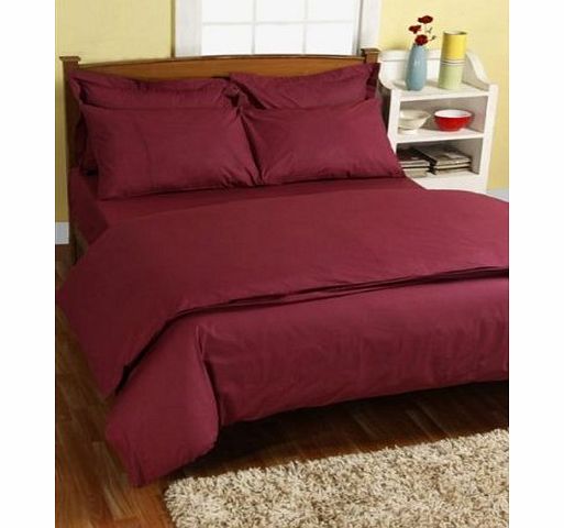 Homescapes 200 Thread Count Ultrasoft - Plain Plum Duvet Cover - Double - 2 Housewife Pillowcases included - 100 Egyptian Cotton, Anti Dust Mite.