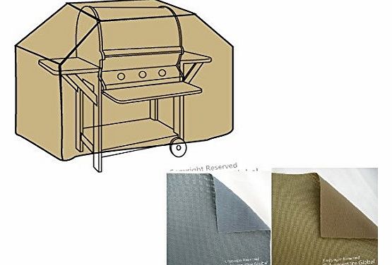HomeStore-Global Large Gas BBQ Cover in Brown - Thick and Built to last high-quality 600D Polyester Canvas , All-weather resistant and anti-humidity - Size approx : (L) 152 x (D) 57 x (H)112/120cm