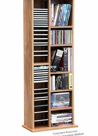 Xmas Holiday Gift, Bain Multi Purpose storage - CD/DVD Book and Video Game storage Rack oak finish 40 x 20 x 113cm Hold up to 168 CDS