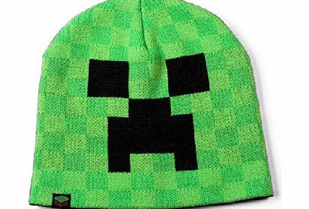 Hoolaroo Kids Boys Official Minecraft Creeper face knitted winter beanie hat AGE 10-14