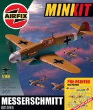 Airfix A50072 Messerschmitt Bf109F 1:100 Scale Mini Kit Gift Set Pre-painted inc Glue
