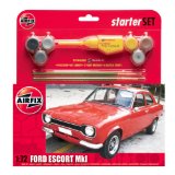 Hornby Hobbies Ltd Airfix A50091 Ford Escort 1:72 Scale Classic Car Gift Set inc Paints Glue and Brushes