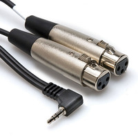 Camcorder Mic Cable Dual XLR3F Right-angle
