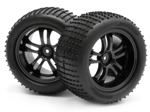 Hot Bodies Minizilla Micro Pin Tyre And Black Wheel 1Pr