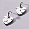 Traditional padlock heart charm earrings