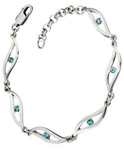 Hot Gems Sterling Silver Blue Topaz Bracelet