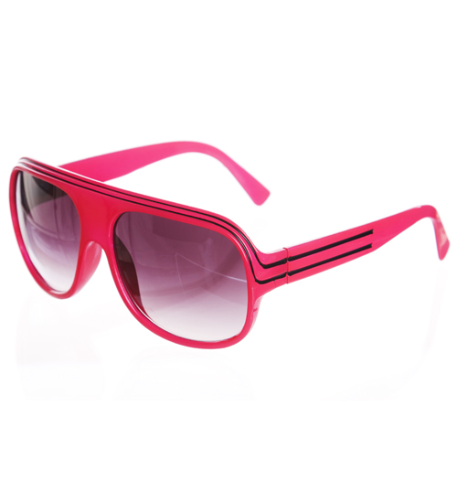 Pink Retro Millionaire Aviator Sunglasses