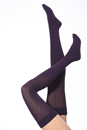 Ladies 1 Pair Hot Sox Turncuff Thigh High Socks In 2 Colours Black