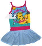 Little Miss Sunshine Vest Dress 2 to 3 Years Ice Blue with Raspberry