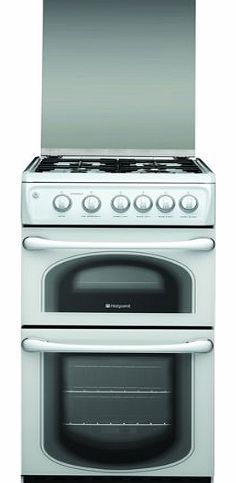 Hotpoint Ltd 50HGP 500mm Double Gas Cooker Zoned Oven Polar White