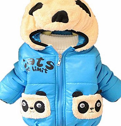 Hotportgift Fashion Baby boys and girls unisex Winter Jackets Girls Boys Hoodies Fleece Animal Panda Coats (6-12 month, blue)