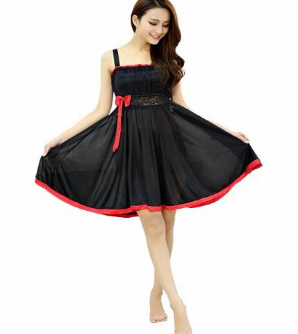 Hotportgift HOT Sexy Womens Ice Silk Babydoll Sleepwear Charming Lingerie Mini Dress