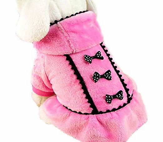 Hotportgift New Fashion Pet Dog Teddy Autumn Winter Jacket Coral Fleece Coat Dress