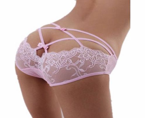 Hotportgift New Women Sexy Lingerie Panties Thong G String Underwear Knickers Pants (pink)