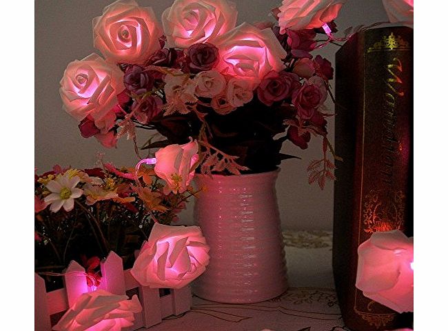 Rose Flower Fairy String Lights 20LED Wedding Garden Party Christmas Decoration