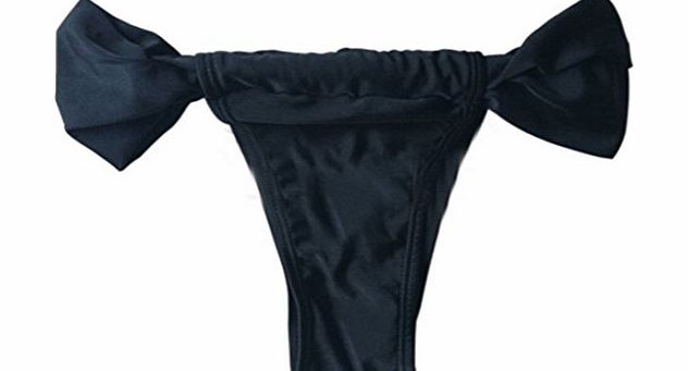 Hotportgift Sexy Womens Brazilian Bikini Swimwear T-Back Tanga Thong Bottom (S=UK4-UK8, Black)