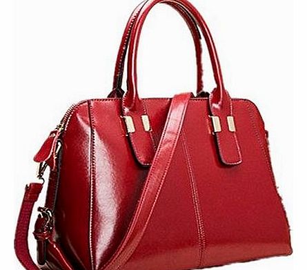 Women Vogue Real Genuine Leather Hobo Ladies Shoulder Bag Purse Handbag (wine red)