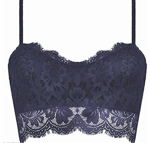 Hotportgift Womens Lace Strappy Bralet Bra Crop Top