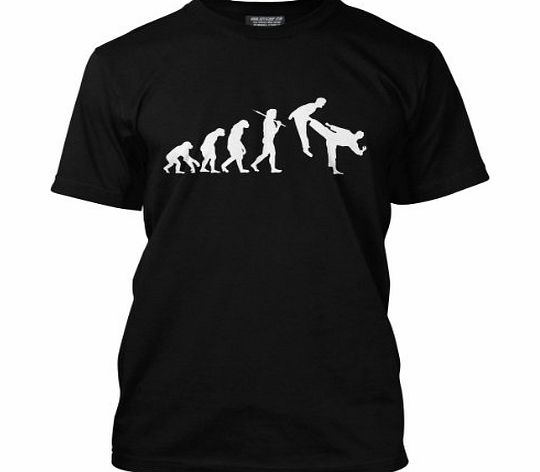 HotScamp Evolution of Martial Arts Mens Black T-Shirt (Large)