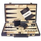 Backgammon in Faux Leather Carrying Case