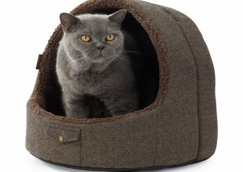 House of Paws Harris Tweed Hooded Cat Bed