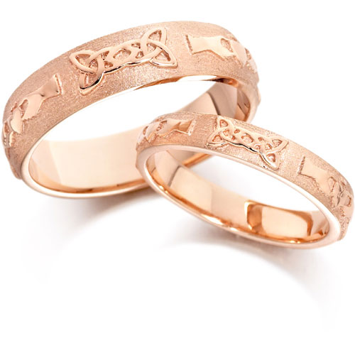 6mm Celtic Court Wedding Band In 9 Ct Rose Gold