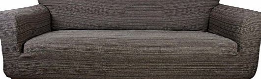houselinen.co.uk Stretch Elastic Sofa Cover (brown) 2 Seater Loveseat (slipcover 140-170cm)