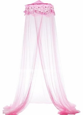 Housweety 2014 New Round Lace Curtain Dome Bed Canopy Netting Princess Mosquito Net Pink