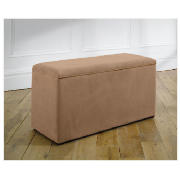 Hove Velvet Ottoman, Caramel