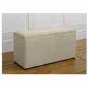 Hove Velvet Ottoman, Cream