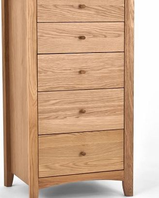 Hoxton Oak 5 Drawer Tall Chest Of Drawers