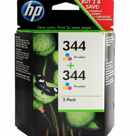 HP 344 - 2-pack Tri-color Inkjet Print Cartridges (C9505EE)