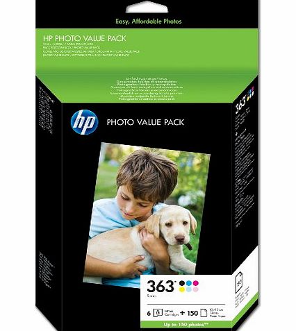 HP 363 Series Photo Value Pack - Print cartridge / paper kit - high capacity - 1 x black, yellow, cyan, magenta, light magenta, light cyan - 100 x 150 mm