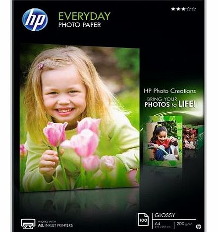 HP Everyday Photo paper - Glossy photo paper - A4 (210 x 297 mm) 200 g/m2 - 100 sheet(s)