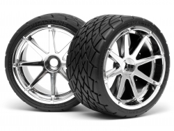 Hpi Phaltline Tyre 7 On Blast Wheel Chrome with 17mm