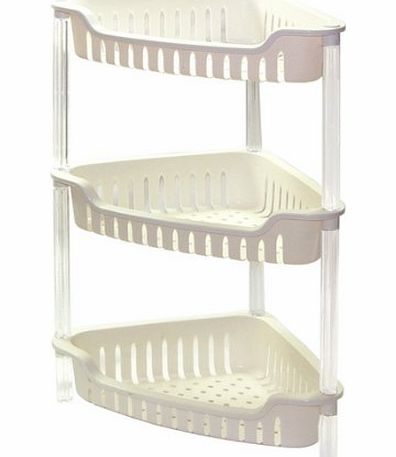 HQ Triangular Plastic Bathroom Bath Corner Rack Shelfing Unit Caddy Stand for Toiletries (4 Tier Bathroom Corner Rack)